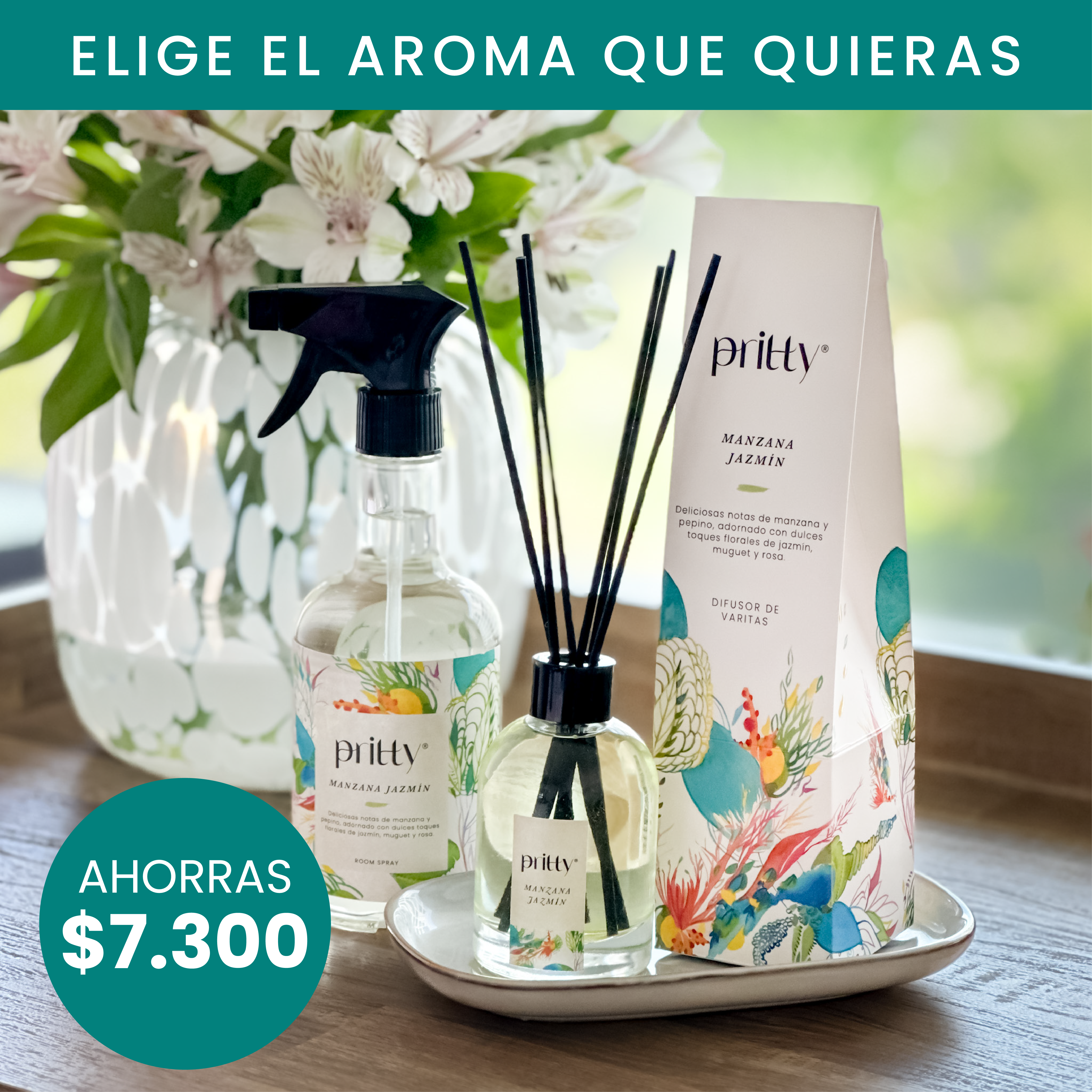Oferta Room Spray 375 ml + Difusor de Varitas 130 ml