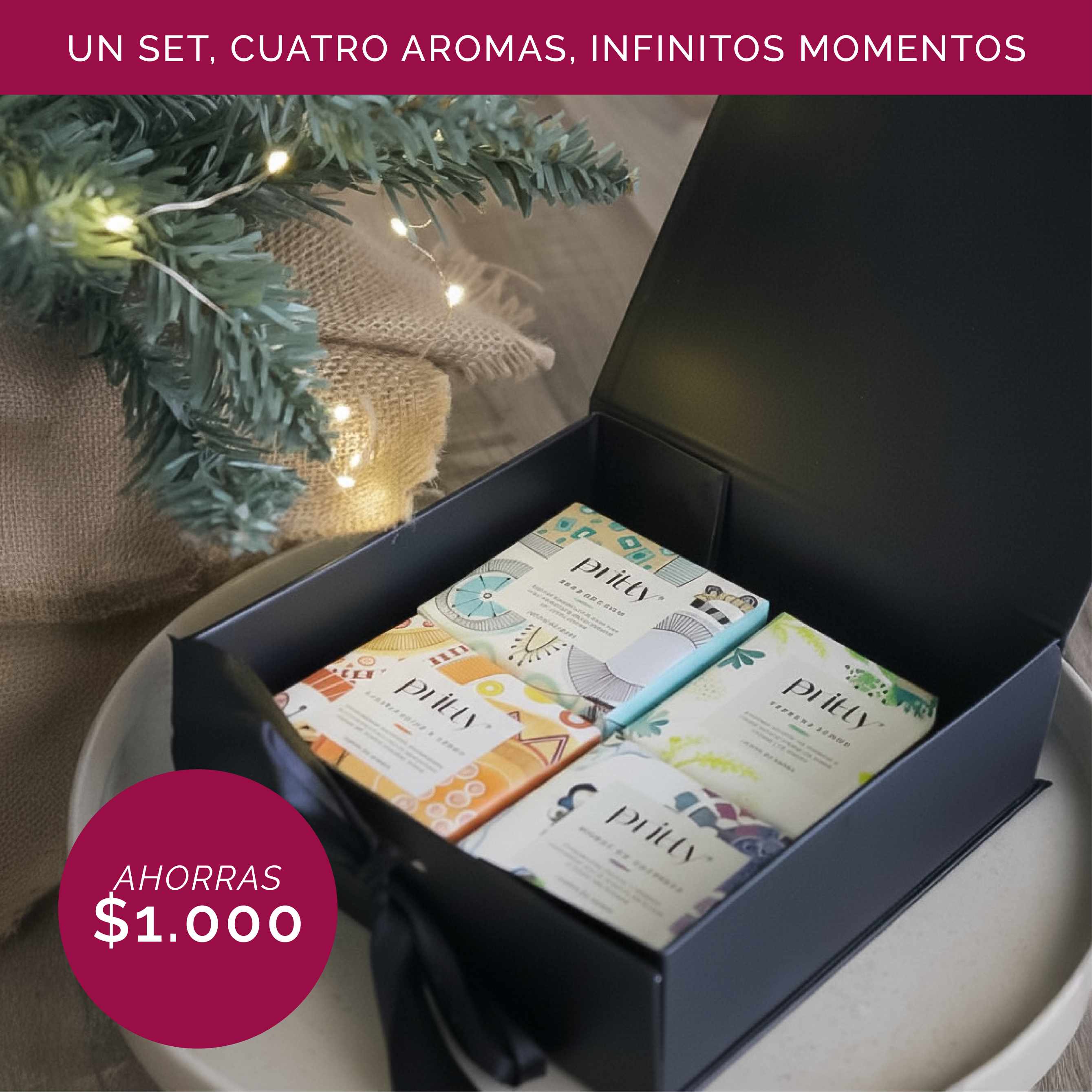 Set 4 Jabones Barra 100 gr en Caja Deluxe