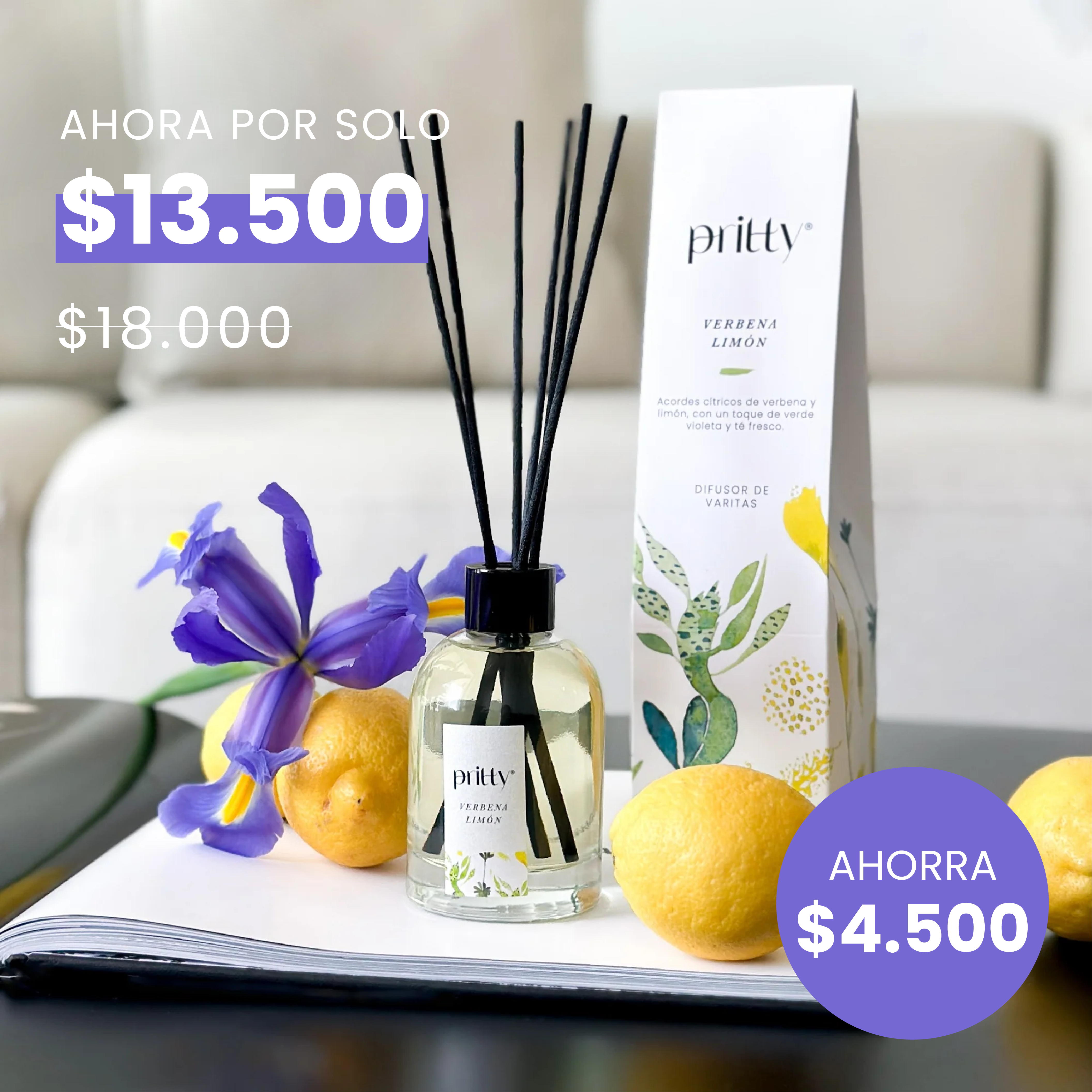 Difusor Varitas Verbena & Limon 130 ml