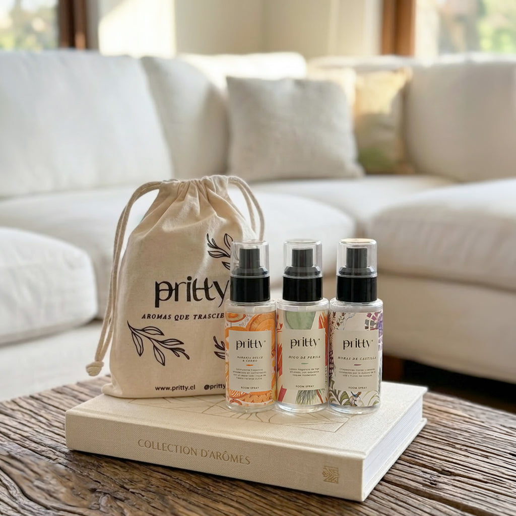 Set 3 Mini Room Spray 50ml. MORAS, HIGO, NARANJA DULCE – Pritty